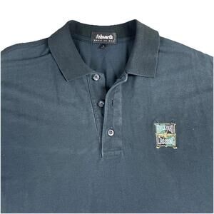 Ashworth Golf Lightweight Brickyard Crossing Golf Polo USA Made Green Men's L